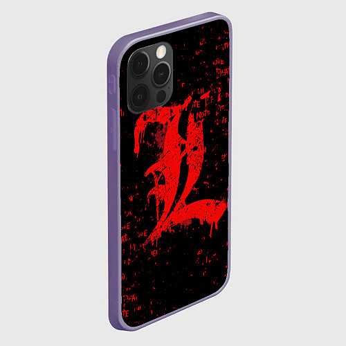 Чехол iPhone 12 Pro Max Тетрадь смерти Логотип red / 3D-Серый – фото 2