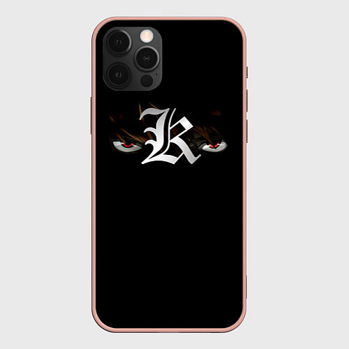 Чехол iPhone 12 Pro Max КИРА глаза DEATH NOTE / 3D-Светло-розовый – фото 1