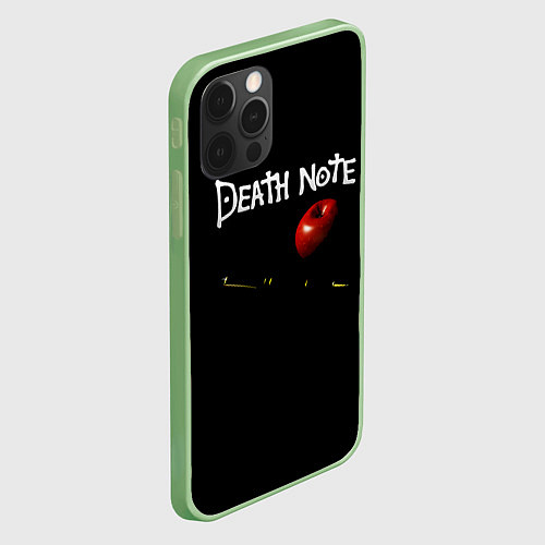 Чехол iPhone 12 Pro Max Death Note яблоко и ручка / 3D-Салатовый – фото 2