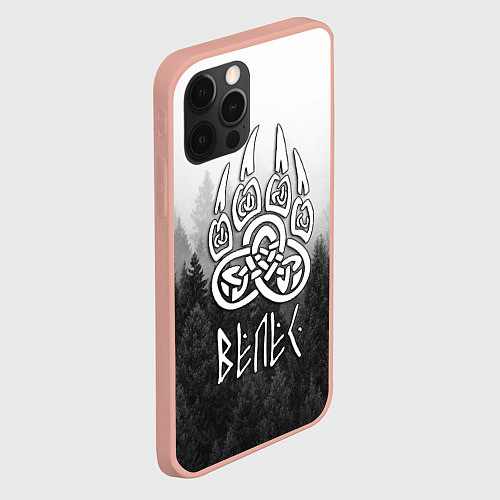 Чехол iPhone 12 Pro Max ВЕЛЕС туманный лес / 3D-Светло-розовый – фото 2
