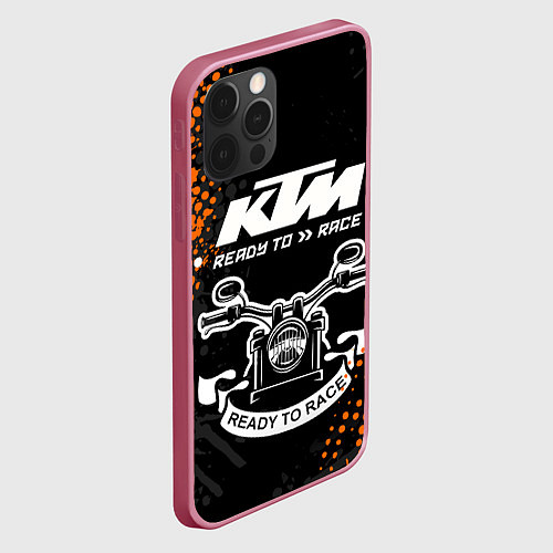 Чехол iPhone 12 Pro Max KTM MOTORCYCLES КТМ МОТОЦИКЛЫ / 3D-Малиновый – фото 2