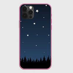 Чехол для iPhone 12 Pro Max Ночное небо, цвет: 3D-малиновый