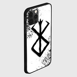 Чехол для iPhone 12 Pro Max БЕРСЕРК logo чб, цвет: 3D-черный — фото 2
