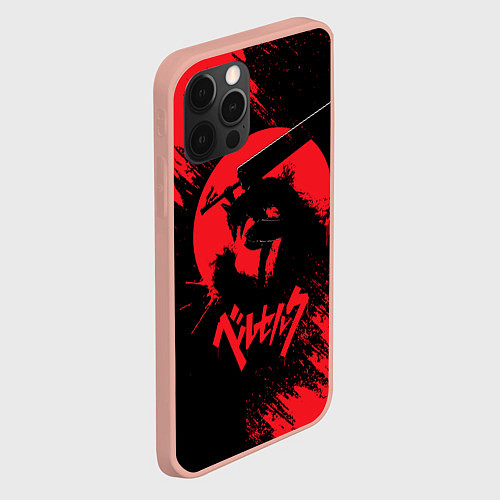 Чехол iPhone 12 Pro Max BERSERK red краска / 3D-Светло-розовый – фото 2