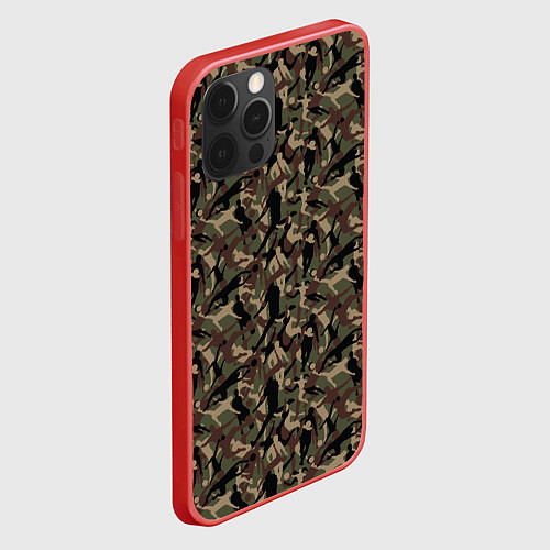 Чехол iPhone 12 Pro Max Футбольный камуфляж / 3D-Красный – фото 2