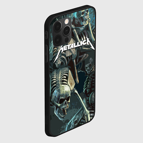 Чехол iPhone 12 Pro Max Metallica Metal Skull / 3D-Черный – фото 2