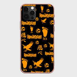 Чехол для iPhone 12 Pro Max Haikyu!! ВОЛЕЙБОЛ!! элементы, цвет: 3D-светло-розовый