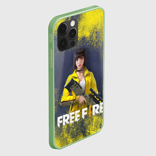 Чехол iPhone 12 Pro Max GARENA FREEFIRE БАТЛГРАУНД Z / 3D-Салатовый – фото 2