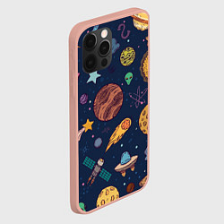 Чехол для iPhone 12 Pro Max Космический мир, цвет: 3D-светло-розовый — фото 2