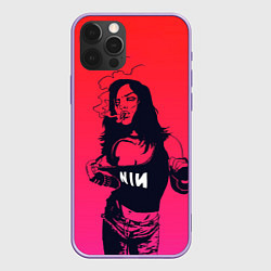 Чехол для iPhone 12 Pro Max Фанатка NIN, цвет: 3D-сиреневый
