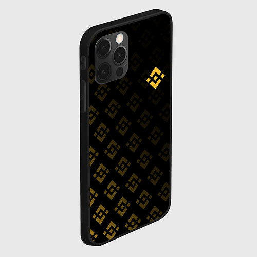 Чехол iPhone 12 Pro Max BINANCE БИНАНС ПАТТЕРН / 3D-Черный – фото 2