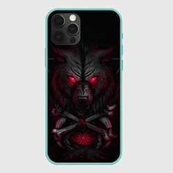 Чехол для iPhone 12 Pro Max Волк 3D, цвет: 3D-мятный