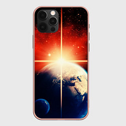 Чехол для iPhone 12 Pro Max Космос земля 3D, цвет: 3D-светло-розовый