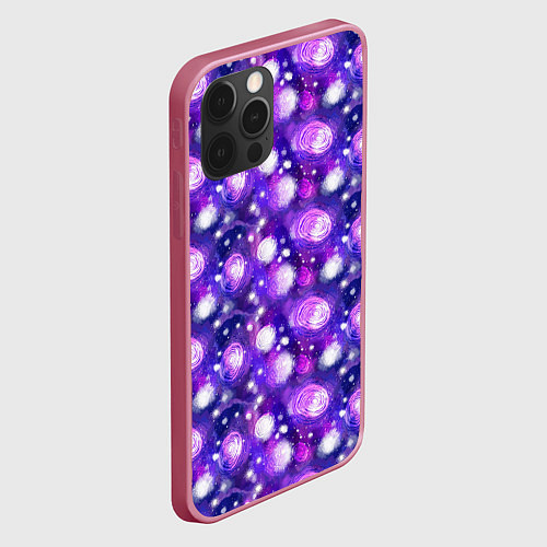 Чехол iPhone 12 Pro Max Galaxy / 3D-Малиновый – фото 2