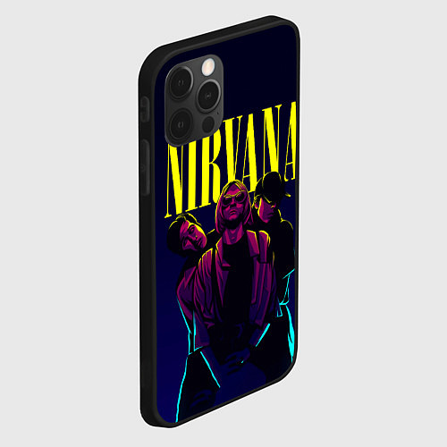 Чехол iPhone 12 Pro Max Nirvana Neon / 3D-Черный – фото 2