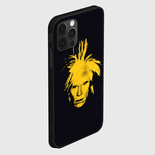 Чехол iPhone 12 Pro Max Желтое лицо Энди Уорхол / 3D-Черный – фото 2