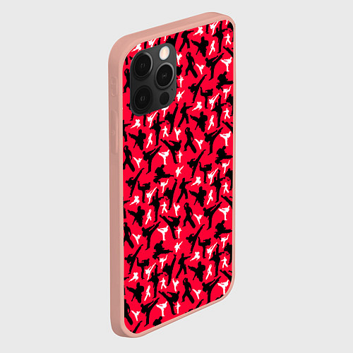 Чехол iPhone 12 Pro Max Белый Каратист против Черного / 3D-Светло-розовый – фото 2