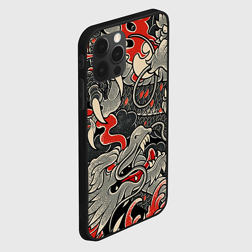 Чехол iPhone 12 Pro Max Китайский Дракон, China Dragon / 3D-Черный – фото 2