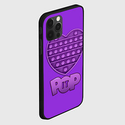 Чехол для iPhone 12 Pro Max POP it ПОП ит СЕРДЦЕ, цвет: 3D-черный — фото 2