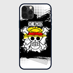 Чехол для iPhone 12 Pro Max Весёлый Роджер пиратов Соломенной Шляпы, цвет: 3D-черный