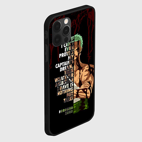 Чехол iPhone 12 Pro Max Зоро окровавленный One Piece / 3D-Черный – фото 2