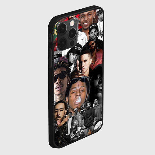 Чехол iPhone 12 Pro Max Короли Рэпа KING RAP / 3D-Черный – фото 2