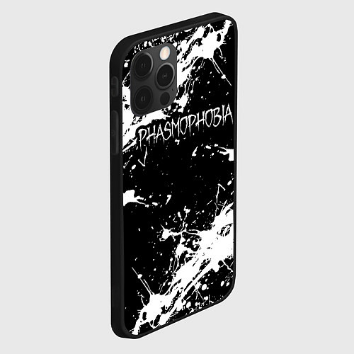 Чехол iPhone 12 Pro Max Phasmophobia краска / 3D-Черный – фото 2