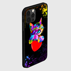 Чехол для iPhone 12 Pro Max РАДУЖНЫЙ КОТИК RAINBOW KITTY, цвет: 3D-черный — фото 2