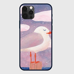Чехол для iPhone 12 Pro Max Отдыхающая чайка, цвет: 3D-черный