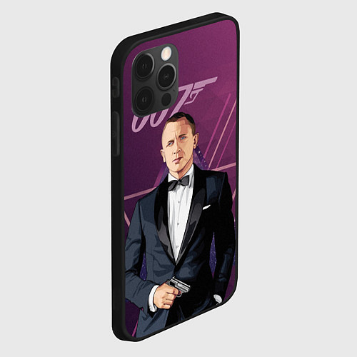 Чехол iPhone 12 Pro Max Агент 007 Джеймс Бонд / 3D-Черный – фото 2