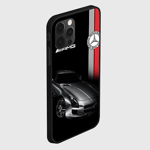 Чехол iPhone 12 Pro Max MERCEDES BENZ AMG / 3D-Черный – фото 2