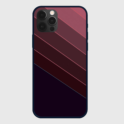 Чехол iPhone 12 Pro Max Коричнево-фиолетовый узор / 3D-Черный – фото 1