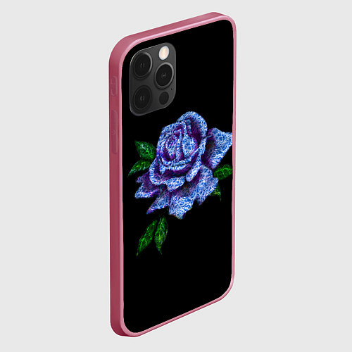 Чехол iPhone 12 Pro Max Сапфировая роза / 3D-Малиновый – фото 2