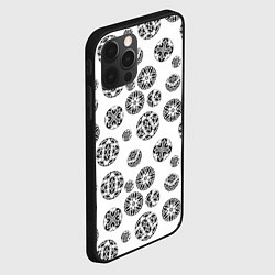 Чехол для iPhone 12 Pro Max Черно-белый геометрический узор, цвет: 3D-черный — фото 2