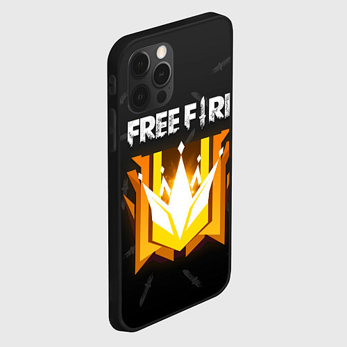 Чехол iPhone 12 Pro Max Free Fire Фри фаер / 3D-Черный – фото 2