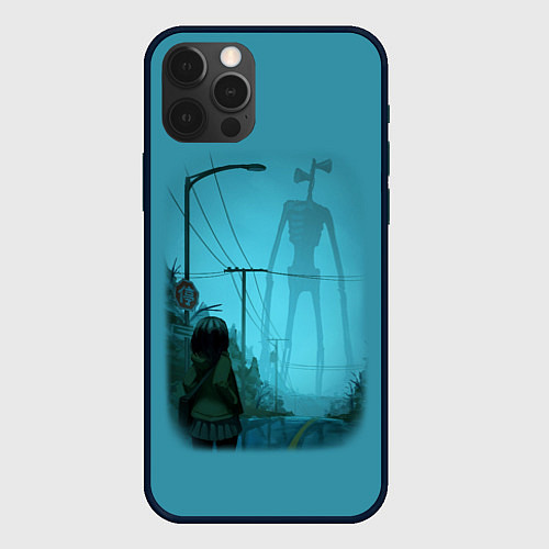 Чехол iPhone 12 Pro Max СИРЕНОГОЛОВЫЙ И ДЕВОЧКА / 3D-Черный – фото 1