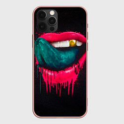 Чехол для iPhone 12 Pro Max Ядовитый поцелуй, цвет: 3D-светло-розовый