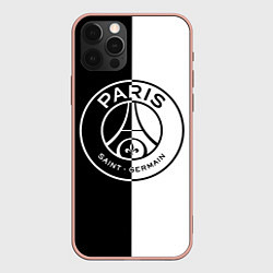 Чехол для iPhone 12 Pro Max ФК ПСЖ PSG BLACK & WHITE, цвет: 3D-светло-розовый