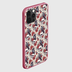 Чехол для iPhone 12 Pro Max Skull raven, цвет: 3D-малиновый — фото 2