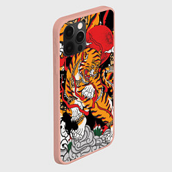 Чехол для iPhone 12 Pro Max Самурайский тигр, цвет: 3D-светло-розовый — фото 2