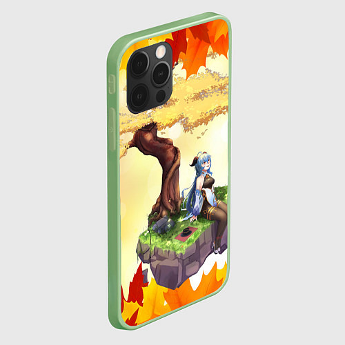 Чехол iPhone 12 Pro Max Genshin Impact Геншин Импакт / 3D-Салатовый – фото 2