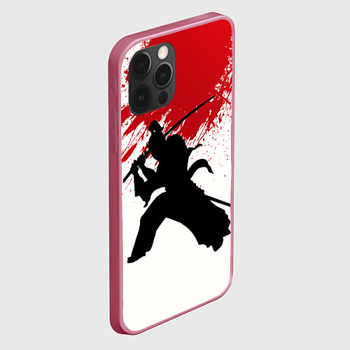 Чехол iPhone 12 Pro Max УДАР НИНДЗЯ / 3D-Малиновый – фото 2