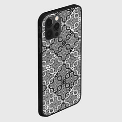 Чехол для iPhone 12 Pro Max Черно-белый орнамент, цвет: 3D-черный — фото 2