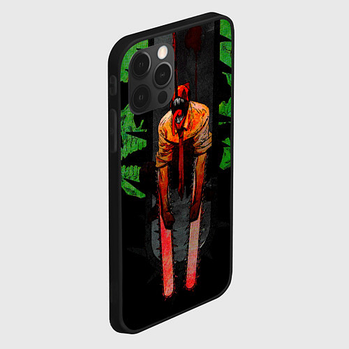 Чехол iPhone 12 Pro Max Дэндзи человек-бензопила / 3D-Черный – фото 2