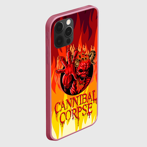 Чехол iPhone 12 Pro Max Cannibal Corpse Труп Канниба / 3D-Малиновый – фото 2