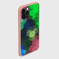 Чехол для iPhone 12 Pro Max Разноцветный геометрический уз, цвет: 3D-светло-розовый — фото 2