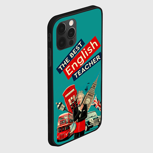 Чехол iPhone 12 Pro Max Лучший учитель английского языка / 3D-Черный – фото 2
