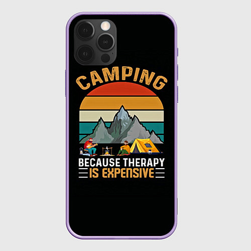 Чехол iPhone 12 Pro Max Camping / 3D-Сиреневый – фото 1