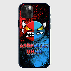 Чехол для iPhone 12 Pro Max Geometry Dash Red Blue, цвет: 3D-черный