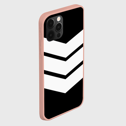 Чехол iPhone 12 Pro Max Три полоски / 3D-Светло-розовый – фото 2
